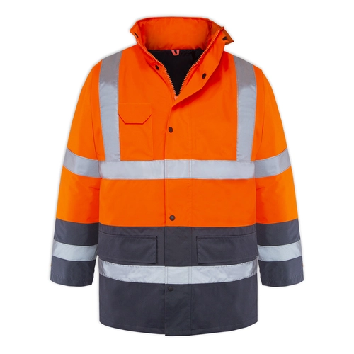 Hi-Vis Parka Neon Turuncu - Lacivert