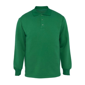 Polo Yaka 3 İplik Sweatshirt Yeşil